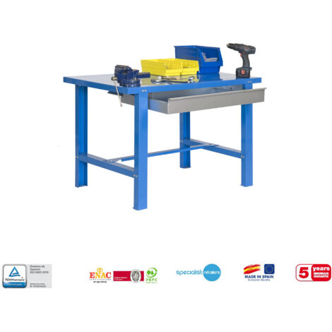 -CAHERSA- MESA DE TRABAJO SIMONWORK BT6L METAL 1500 AZUL 830x1500x730