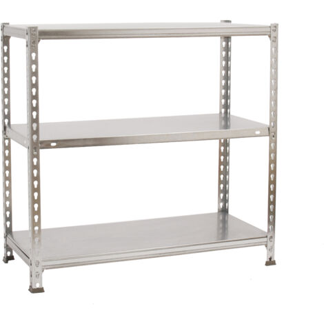 Estantería metálica sin tornillos SIMONCLICK de 3 estantes (90x100x30cm) GALVANIZADO