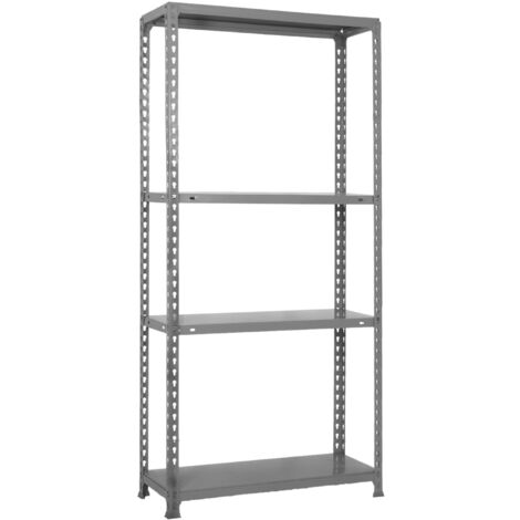 Estantería metálica sin tornillos SIMONCLICK de 4 estantes (150x110x40cm) GRIS (1/5)