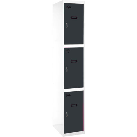 Casillero metálico SIMONLOCKER (180x40x50cm) BLANCO Y ANTRACITA