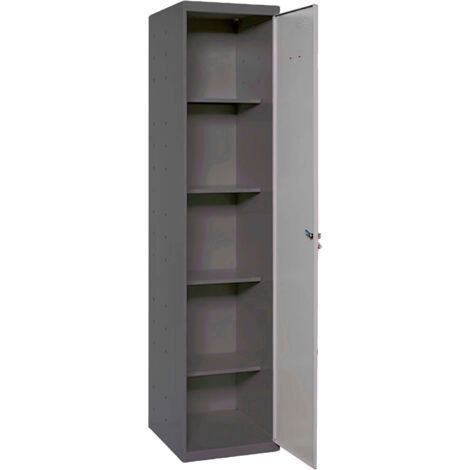 Armario metálico SIMONLOCKER de 4 estantes (180x40x40cm) ANTRACITA Y GRIS (1/2)