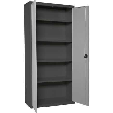 Armario metálico SIMONLOCKER de 4 estantes (180x60x40cm) ANTRACITA Y GRIS