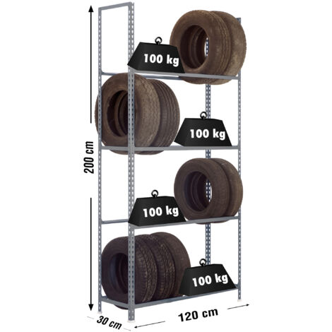 Estantería SIMONRACK Autoclick llantas megaplus 4/300 gris (1/5)