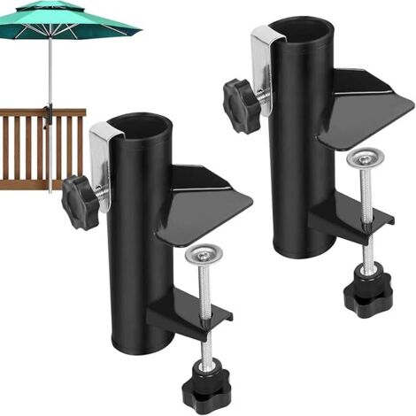 Soporte Ajustable Para Sombrilla De Jardín (mesa O Balcón) - Gardensun - Metal Y Plástico - Abrazadera Para Barandilla