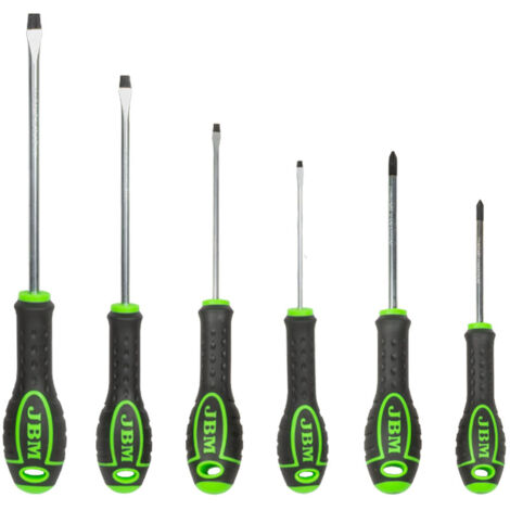 SET DE 6 DESTORNILLADORES (2 ESTRELLA + 4 PLANOS) JBM 54070