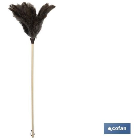 Plumero de avestruz Nº3 antiestático de plumas naturales (con mango de madera) 71x18cm color negro