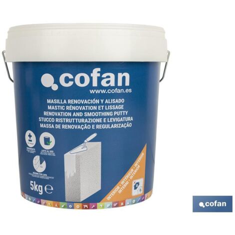 Masilla de renovación y alisado para interiores en pasta (5 kg) COFAN 15801093