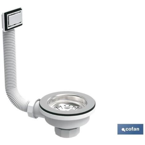 Válvula de fregadero 1½"x115 con cesta rejilla y rebosadero COFAN 65003008