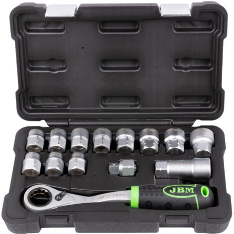 JBM54090 Estuche de herramientas Go-Through de 14 piezas de 1/2" cincado