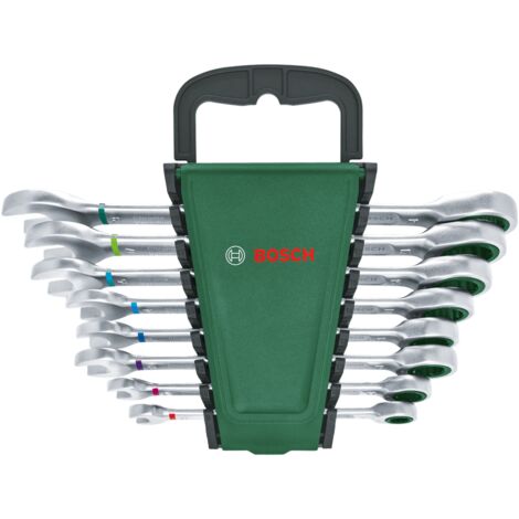 BOSCH 1600A027PS Set de llaves de carraca combinadas de 8 piezas