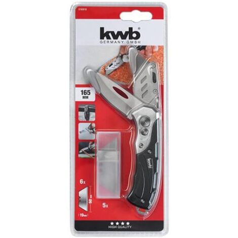 Cutter con hoja trapezoidal 165 mm mango ergonómico KWB