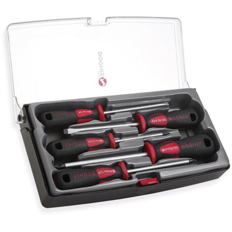 Juego de destornilladores en caja de plástico, 5 piezas, profesional DOGHER 330-001