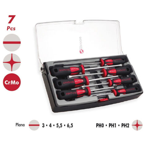 Juego de destornilladores en caja de plástico, 7 piezas, profesional  DOGHER 330-003