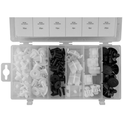 ESTUCHE DE CLIPS PLASTICOS MERCEDES-BENZ 95 PIEZAS JBM52893 (1/4)