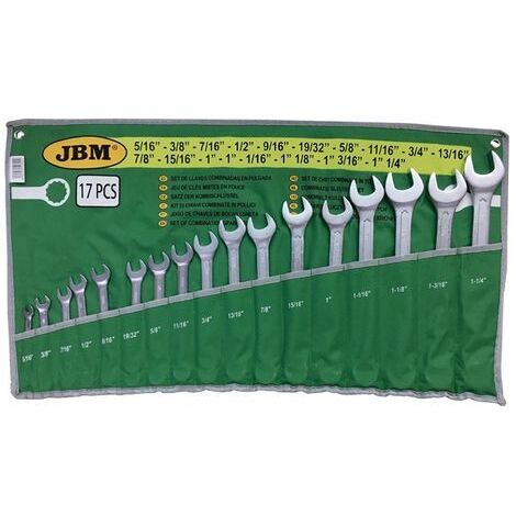 Set de 17 lleves combinadas en pulgada JBM 51890 (1/4)