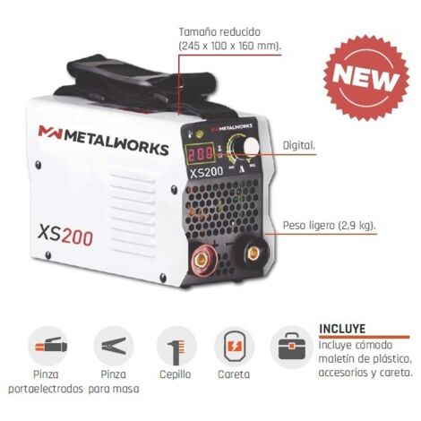 Soldadora inverter de electrodos MMA METALWORKS XS200 (1/3)