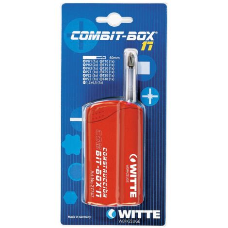 Caja de puntas de atornillar COMBIT-BOX 17 blíster (Tipo Mecánico) WITTE 27775