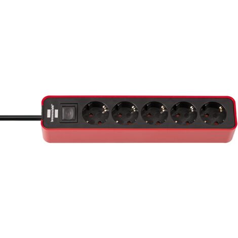 Base múltiple Ecolor roja y negra con diseño compacto (4 tomas)  BRENNENSTUHL 1153240070