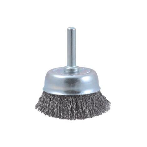 Cepillo taza de acero latonado con vástago de 6 mm filamento de Ø 0.30 mm (75x20 )  Osborn 0028600061