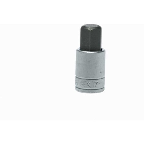 Llave de vaso 1/2´´. Vaso corto para agujeros hexagonales interiores 17mm TENGTOOLS 68200906