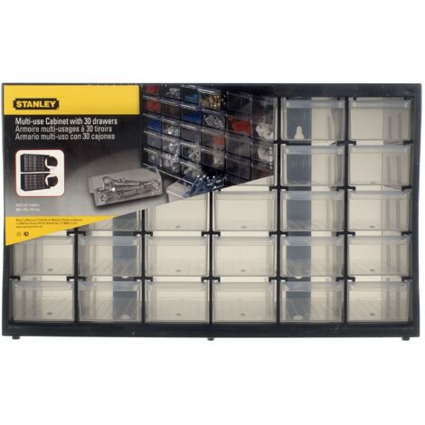STANLEY 1-93-980 Bin de almacenamiento multi-uso con 30 cajones pequeños  STANLEY 1-93-980