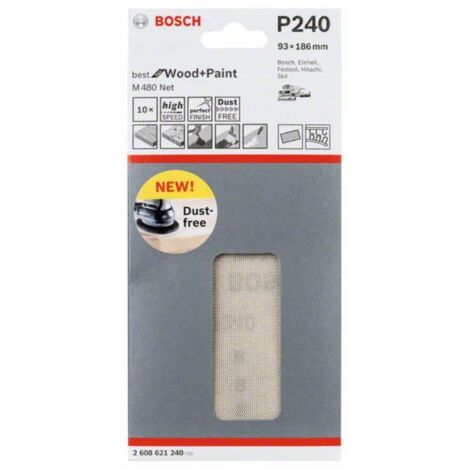 Hoja lijadora 93 x 186 mm 240 BOSCH 2608621240 (1/4)