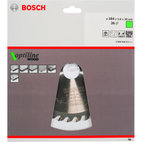 Hoja de sierra circular OP WO H 184x30-36 BOSCH 2608640611