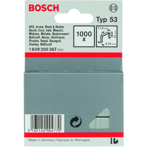 Grapa tipo 53:114x074x12mm: 1.000uds  BOSCH 1609200367
