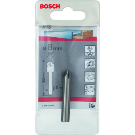 Avellanador cónico cilíndrico: 8x48x8 BOSCH 2608596664