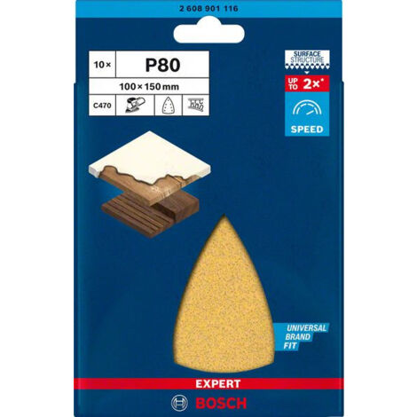 Papel de lija Expert Exc470 100150 mm G80 10 piezas - B 2608901116