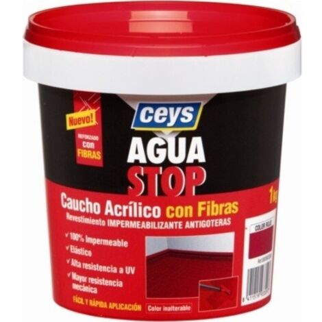 Sellador impermeable Aguastop Caucho con Fibras, Blanco, 1 kg  Ceys 903312