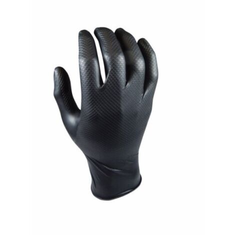 Caja 50 guantes desechables nitrilo negro sin polvo Talla 9 JUBA