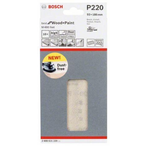 Hoja lijadora 93 x 186 mm 220 BOSCH 2608621239 (1/4)