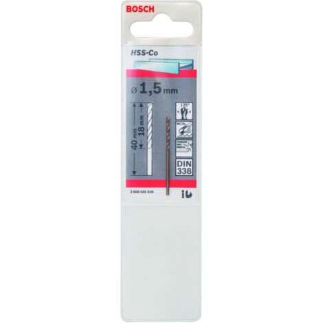 Broca para metal HSS-Co DIN 338 (15 x 18 x 40 mm)  BOSCH 2608585839