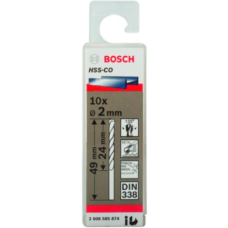 Broca para metal HSS-Co DIN 338 (2 x 24 x 49 mm)  BOSCH 2608585874