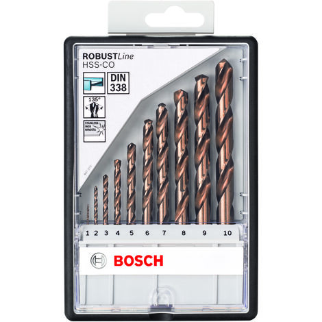BOSCH 2607019925 HSS-Co DIN338: Robustline set 10uds:1-10