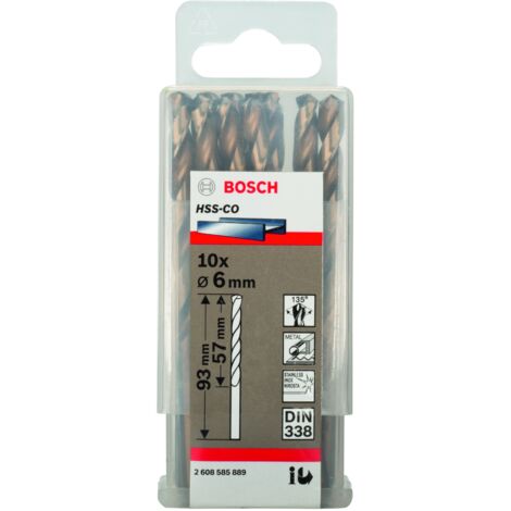 Broca para metal HSS-Co DIN 338 (6 x 57 x 93 mm)  BOSCH 2608585889