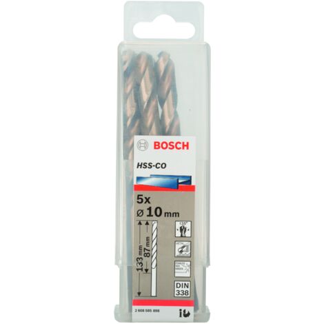 Broca para metal HSS-Co DIN 338 (10 x 87 x 133 mm) BOSCH 2608585898 (1/5)