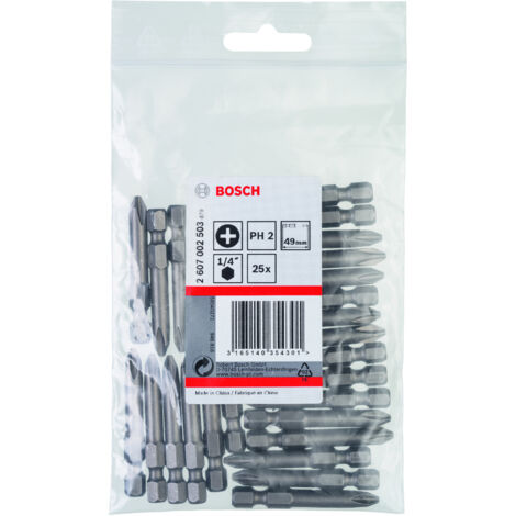 Bosch 2 607 002 503 - Punta de atornillar extra dura - PH 2, 49 mm (pack de 25)