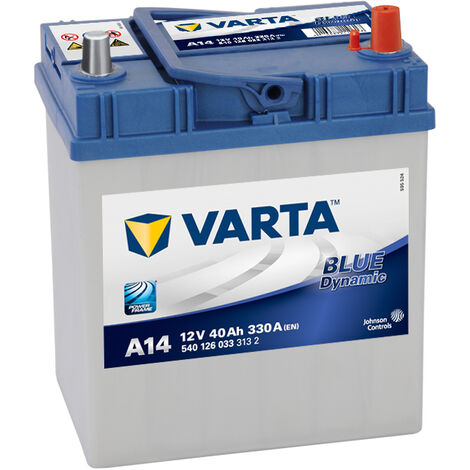 Batería VARTA A14 Blue Dynamic 40Ah 12v: Largo 187 x Ancho 127 x