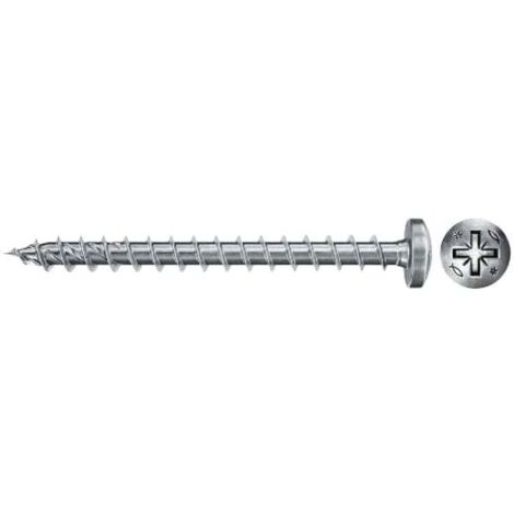 Tornillos PowerFast II FPF II PZF, 35x16 BC, cabeza redonda, engarce PZ, rosca total, cincado, caja 200 Fischer 670104