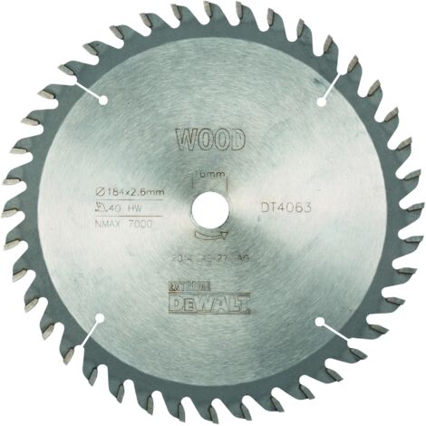 Hoja para sierra circular portátil, 184 x 16 mm, 40D  DeWalt DT4063-QZ