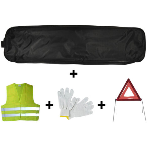 KIT EMERGENCIA BOLSA NEGRA RIBETE+TRIANGULO+CHALECO+GUANTES  JBM53179
