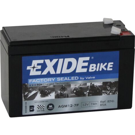 Batería EXIDE Moto AGM AGM12-7F 7AH 12V/E3 (15cm x 6,5cm x 9,5cm)