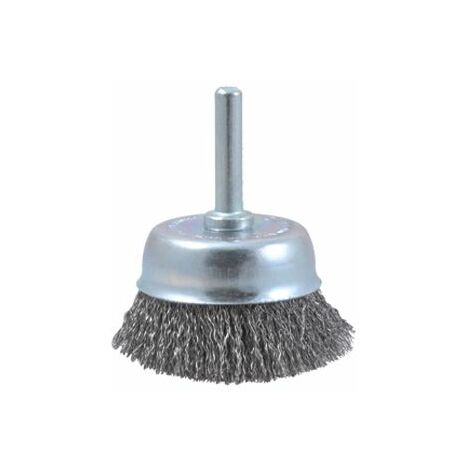 Cepillo taza de inox con vástago de 6 mm filamento de Ø 0.25 mm (70x25 )  Osborn 8733613351