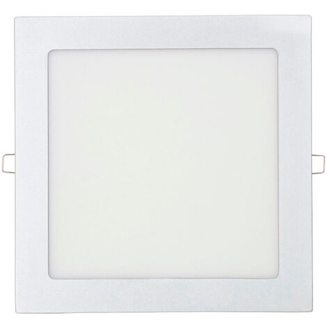 Downlight LED empotrable, cuadrado, 20W, luz fría, 6400K, 1500lm, cromado  EDM 22x22cm 31583