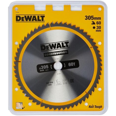 Hoja para construcción, 305 x 30 mm, 60D DeWalt DT1960-QZ
