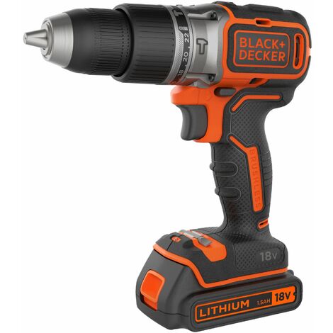 Taladro Percutor Brushless 18V con 2 Baterías 1,5Ah de Litio y Maletín - Black+Decker BL188KB-QW (1/5)