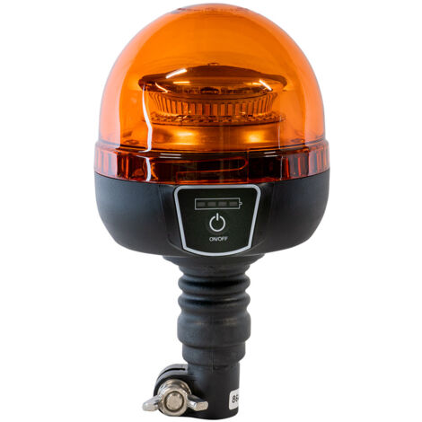 Girofaro JBM Con Base Flessibile - 12V 55W, Lampada H1, Tulipano Antigraffio. Per Auto, Officina E Fai Da Te. - 3