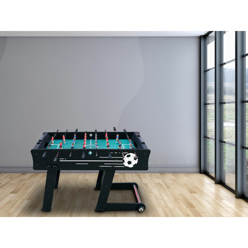 Cougar Scorpion Kick Tischkicker Kickertisch in Schwarz klappbar  Fußballtisch inkl. 2 Bälle & Punktezähler Indoor Tischfußball für Kinder &  Erwachsene Maße 122x61x80 cm